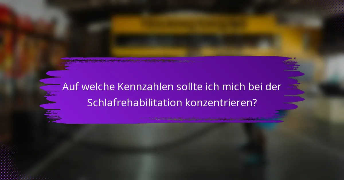 Auf welche Kennzahlen sollte ich mich bei der Schlafrehabilitation konzentrieren?