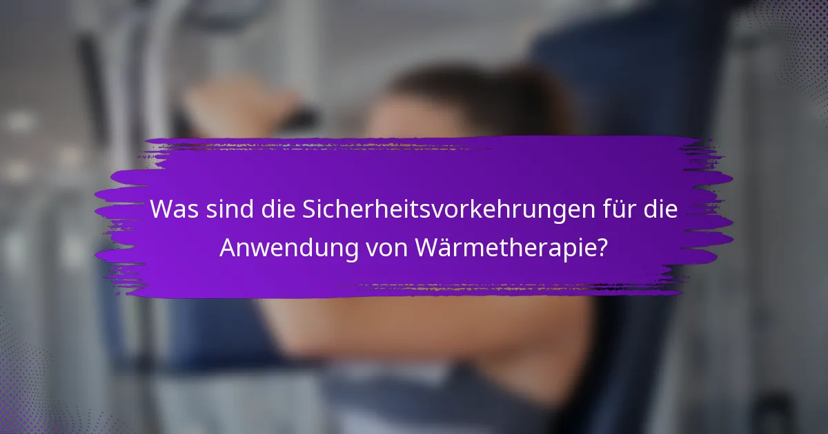 Was sind die Sicherheitsvorkehrungen für die Anwendung von Wärmetherapie?