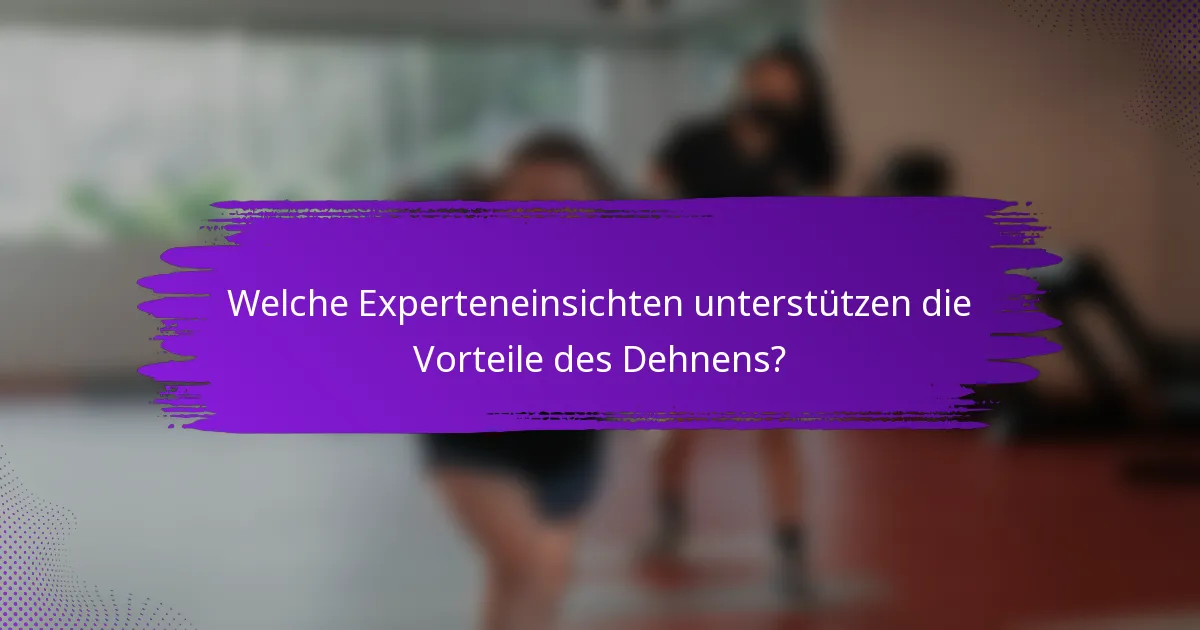 Welche Experteneinsichten unterstützen die Vorteile des Dehnens?