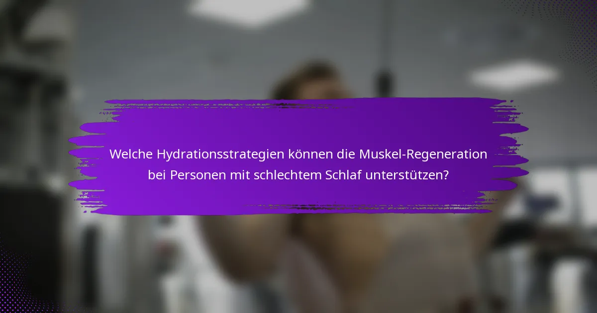 Welche Hydrationsstrategien können die Muskel-Regeneration bei Personen mit schlechtem Schlaf unterstützen?