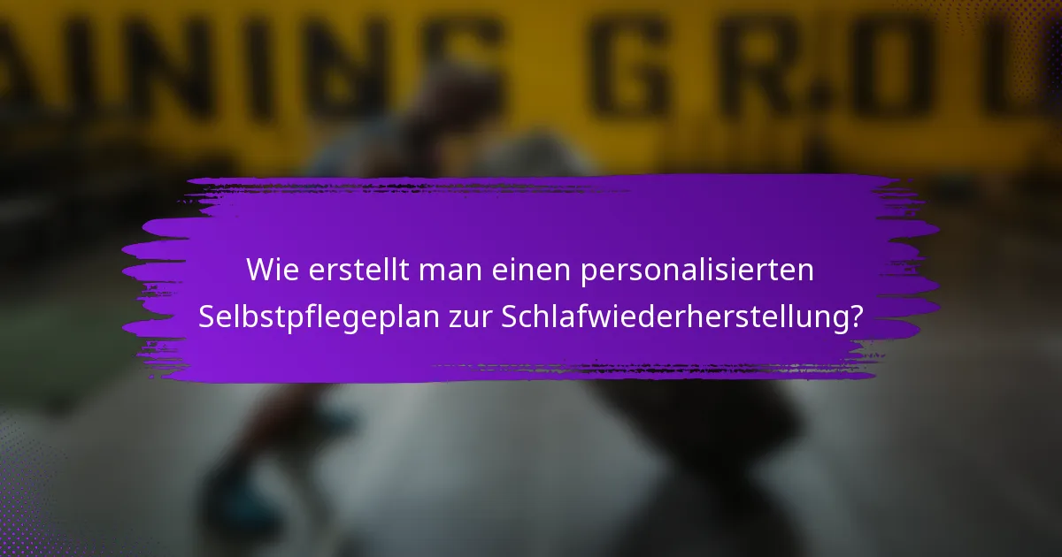 Wie erstellt man einen personalisierten Selbstpflegeplan zur Schlafwiederherstellung?