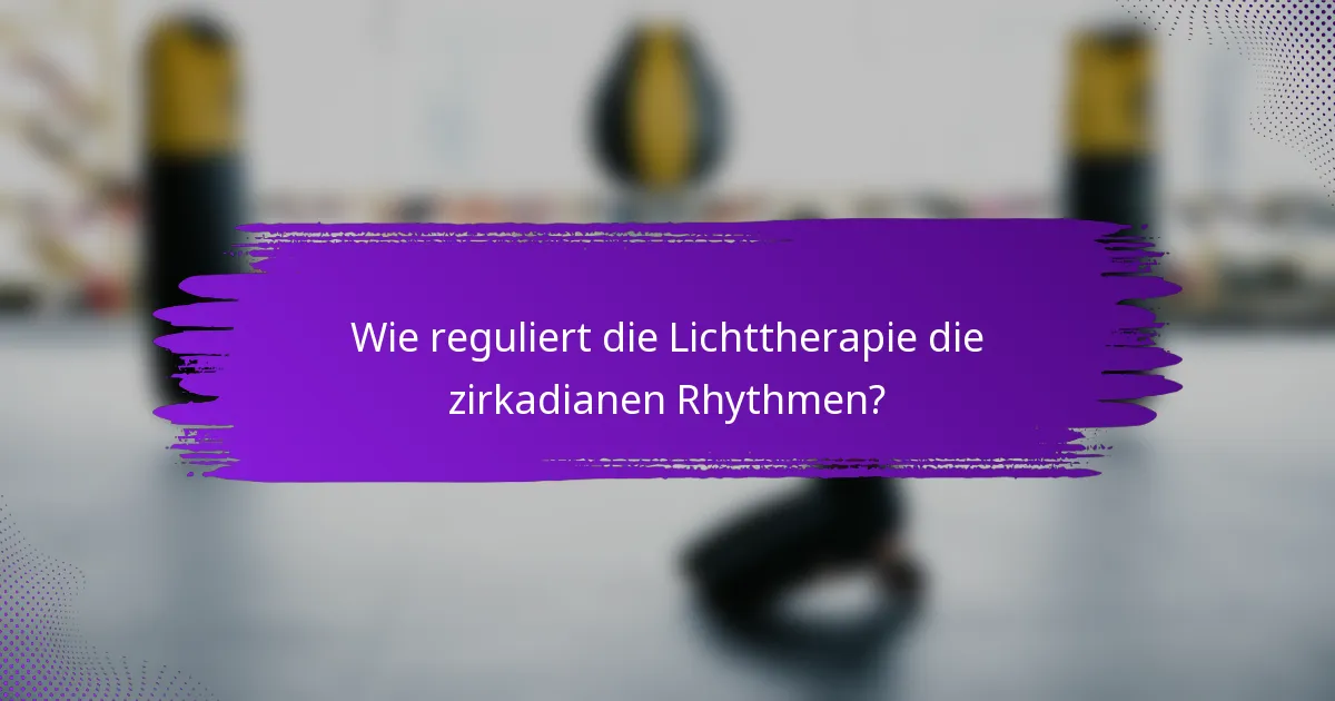 Wie reguliert die Lichttherapie die zirkadianen Rhythmen?